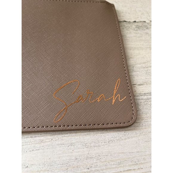 Camellia with love zippered documents pouch with handle personalized Sarah - Picture 2 of 7